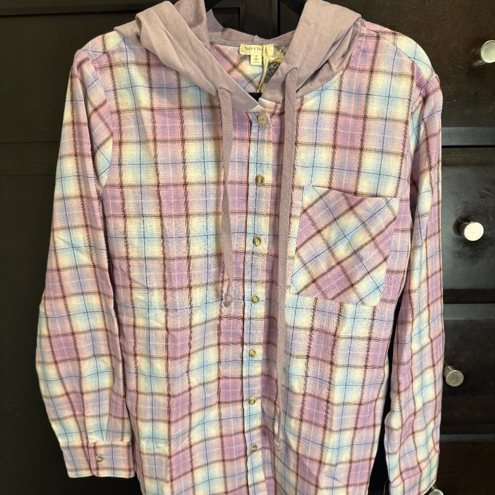 Hem & Thread Purple Plaid Button-Up